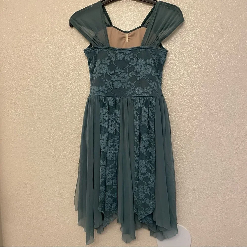 WEISSMAN Dance Costume lyrical dress Sage green Keep On Breathing 11641 MC